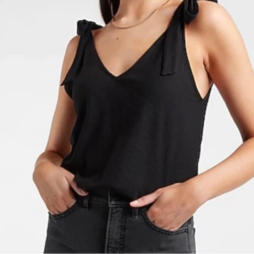 Express Black Sleeveless Tie Sleeve Women's Tank Top